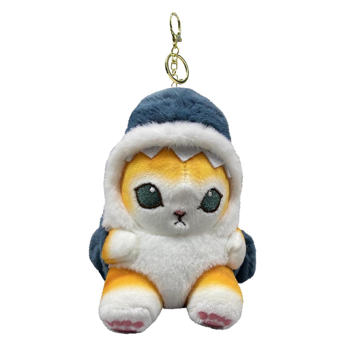 Llavero Peluche Generico Gato Con Disfraz De Tiburon 10 cm