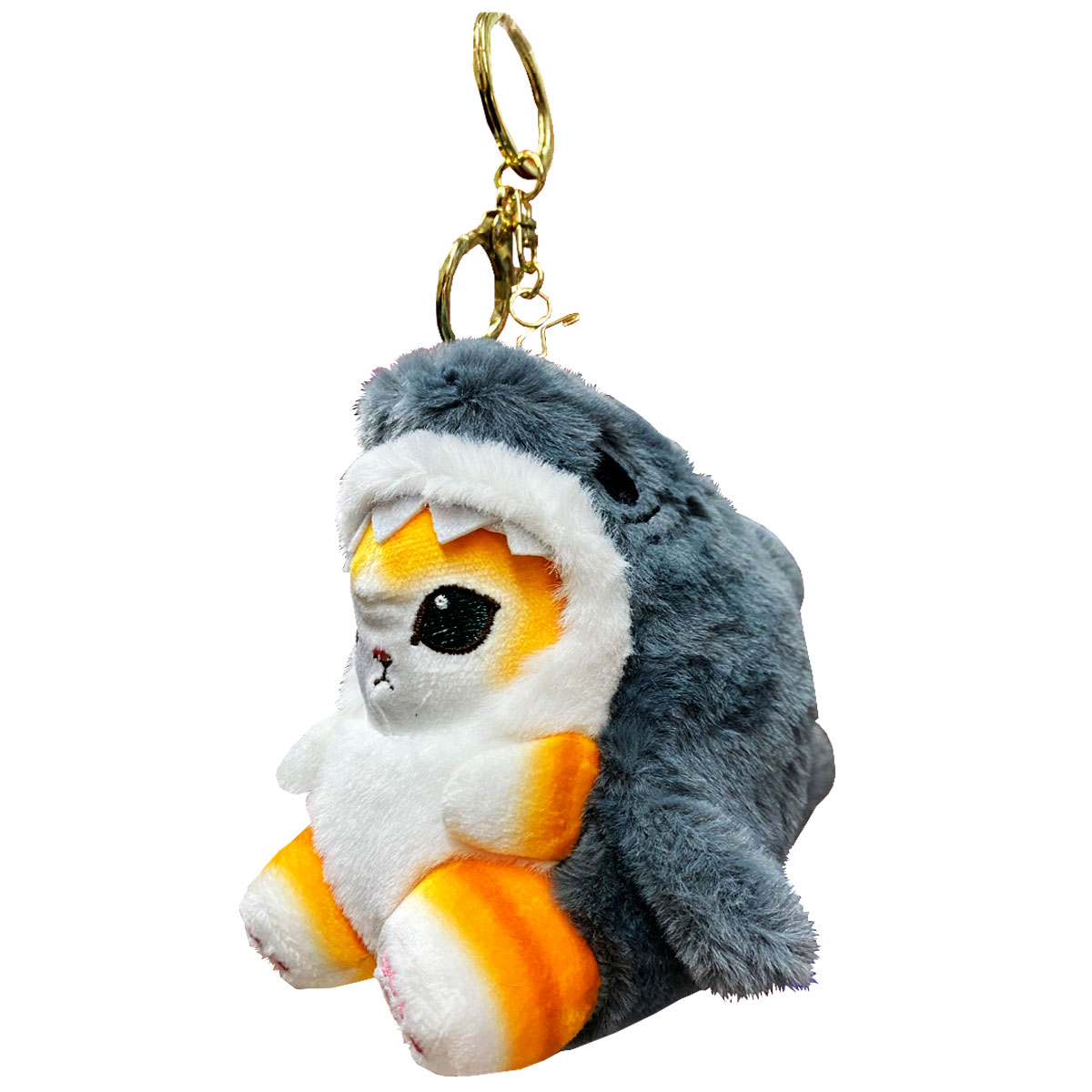 Llavero Peluche Generico Gato Con Disfraz De Tiburon 10 cm