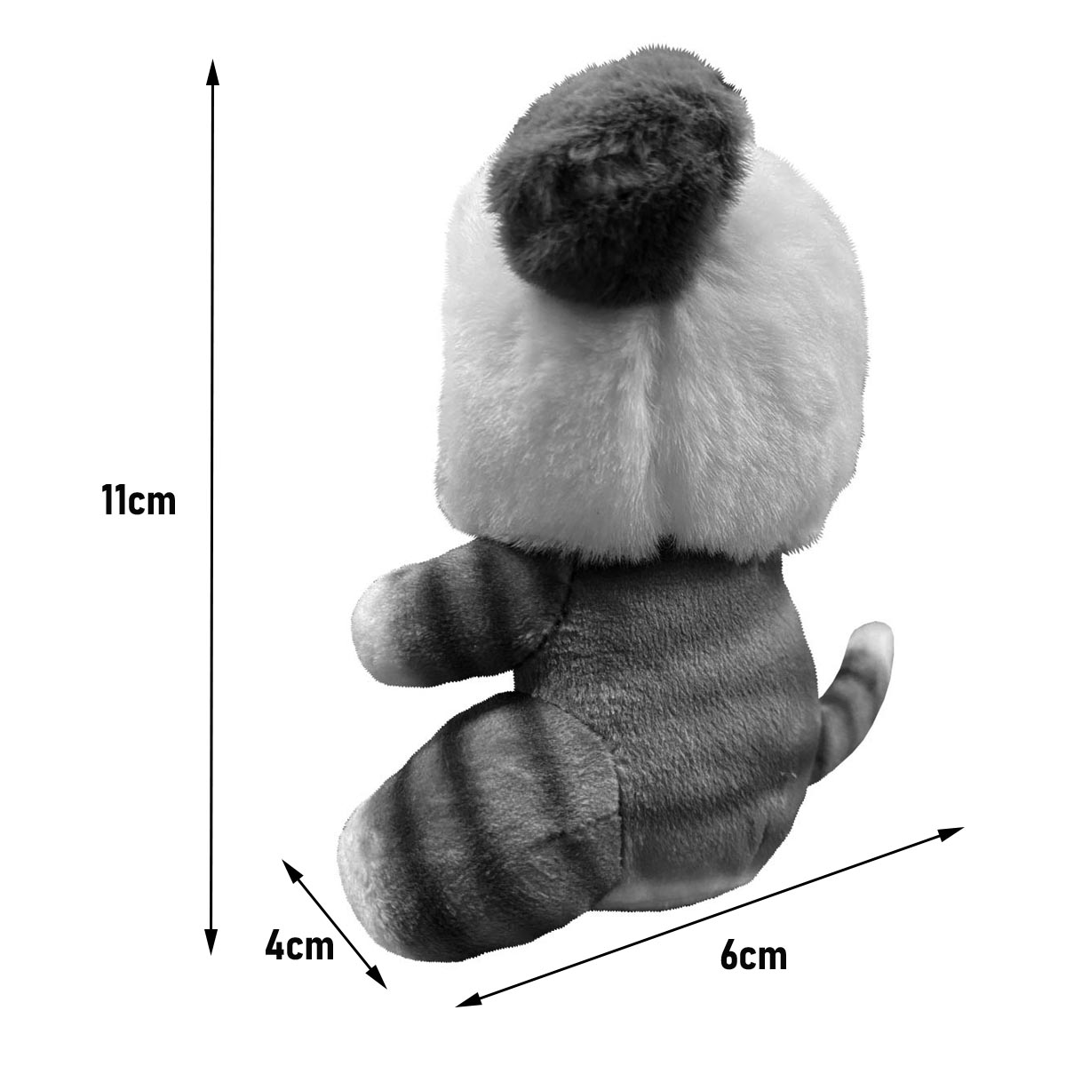 Llavero Peluche Generico Gato Con Disfraz De Koala Gris 11 cm