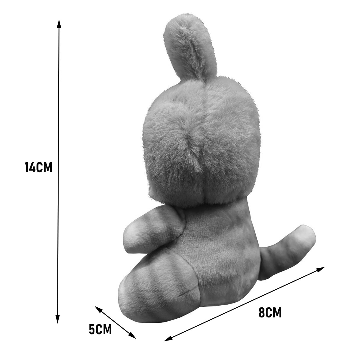 Llavero Peluche Generico Gato Con Gorro De Conejo Rosa 10 cm