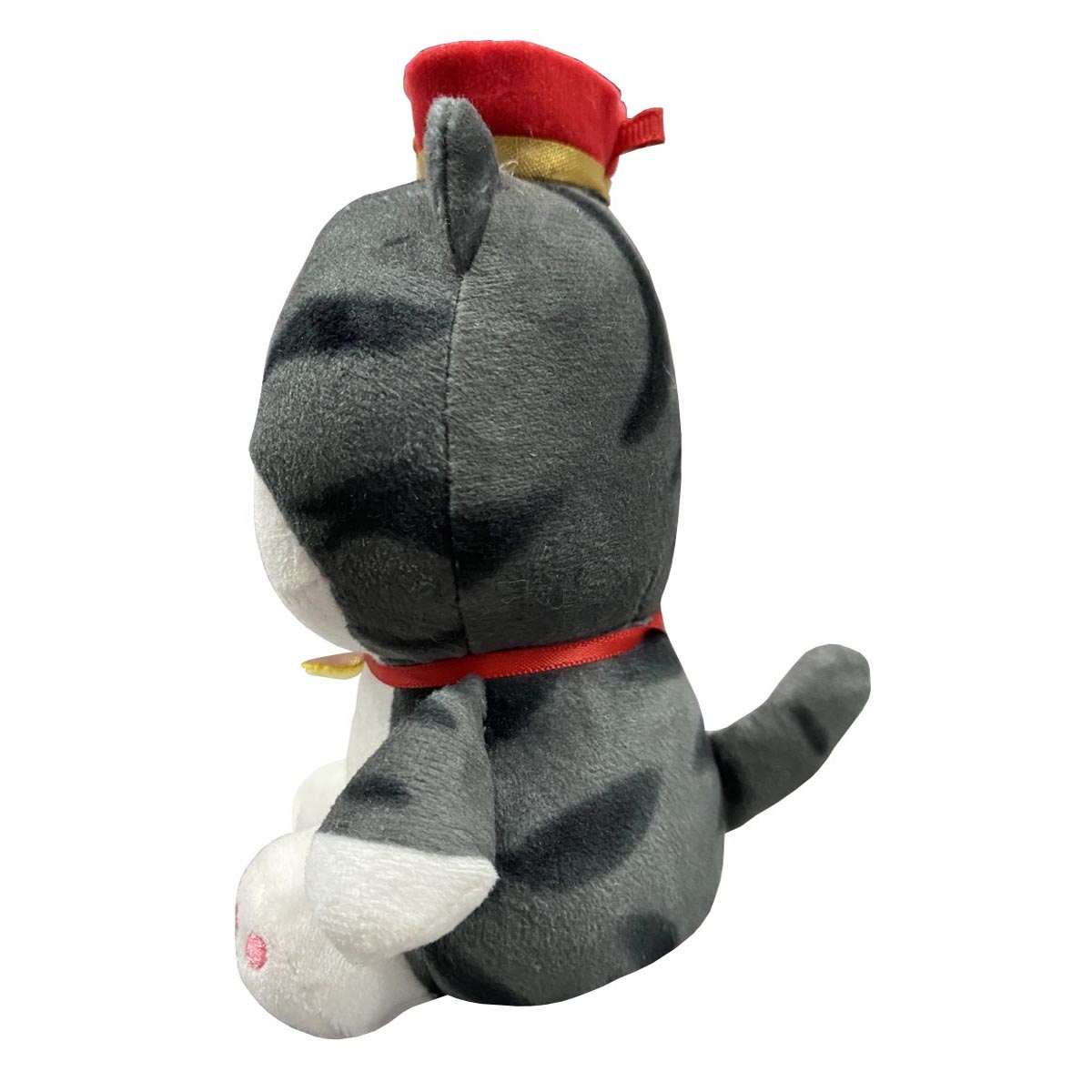 Llavero Peluche Generico Gato Rey Gris 12 cm