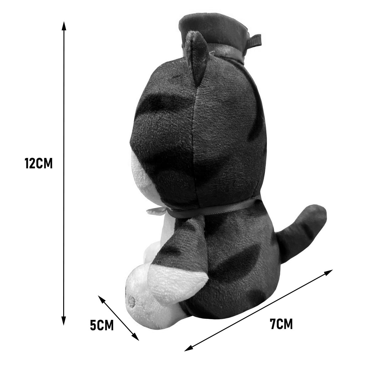 Llavero Peluche Generico Gato Rey Gris 12 cm