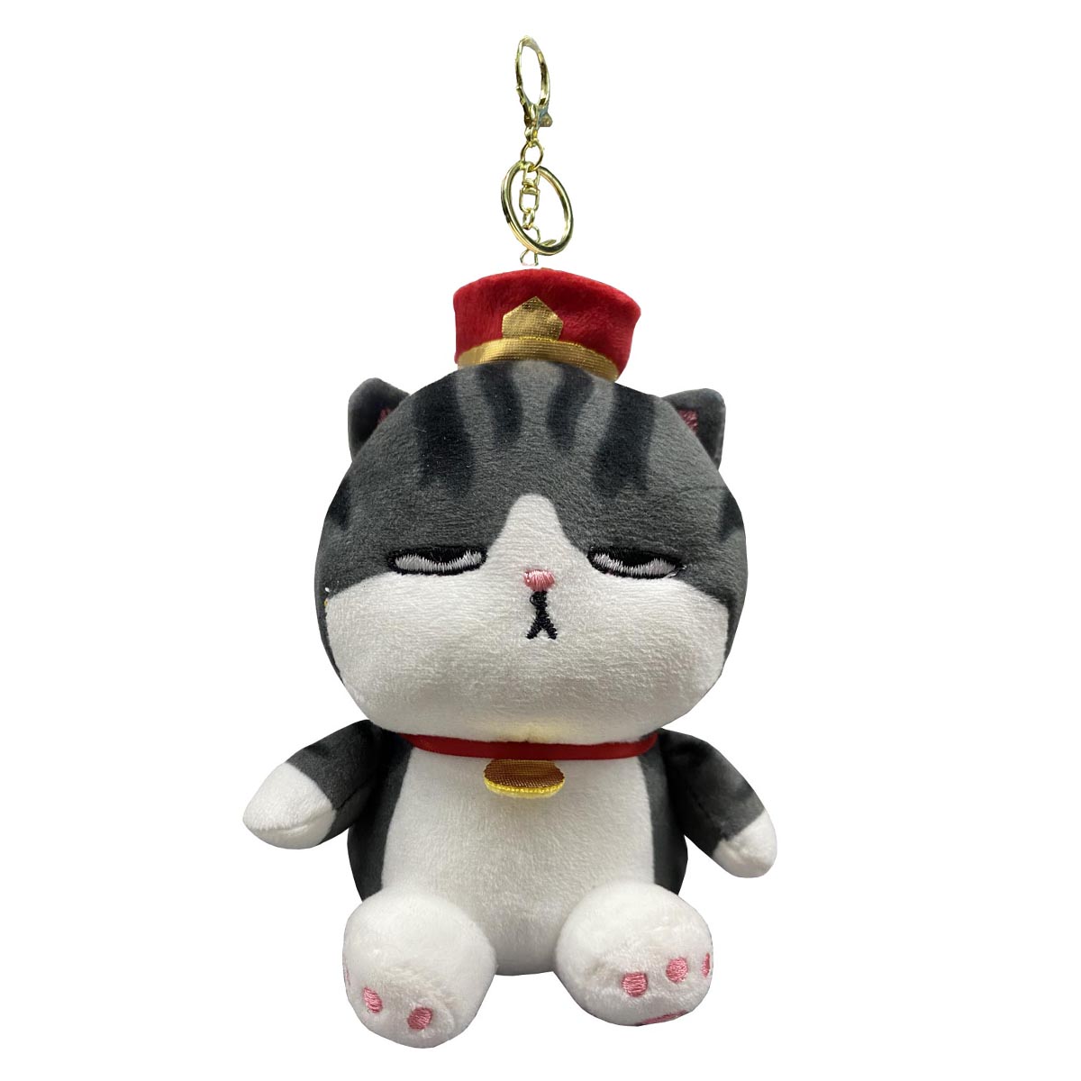 Llavero Peluche Generico Gato Rey Gris 12 cm