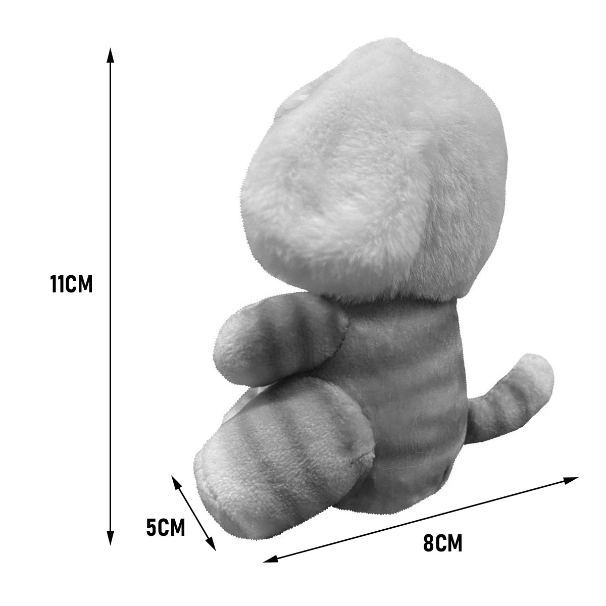 Llavero Peluche Generico Gato Con Gorro De Cinnamoroll Blanco 13 cm