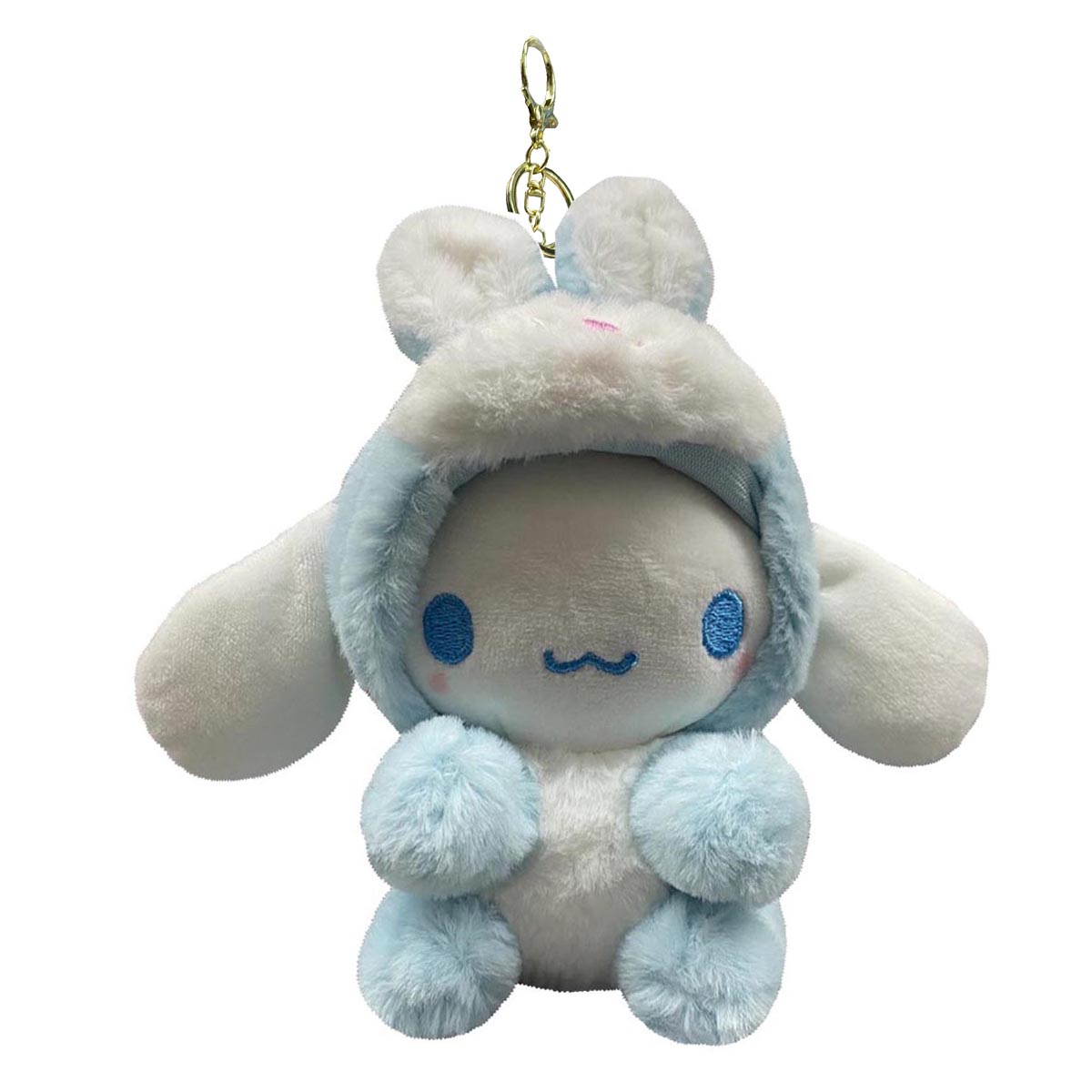 Llavero Peluche Generico Cinnamoroll Con Traje De Conejo Azul 10 cm