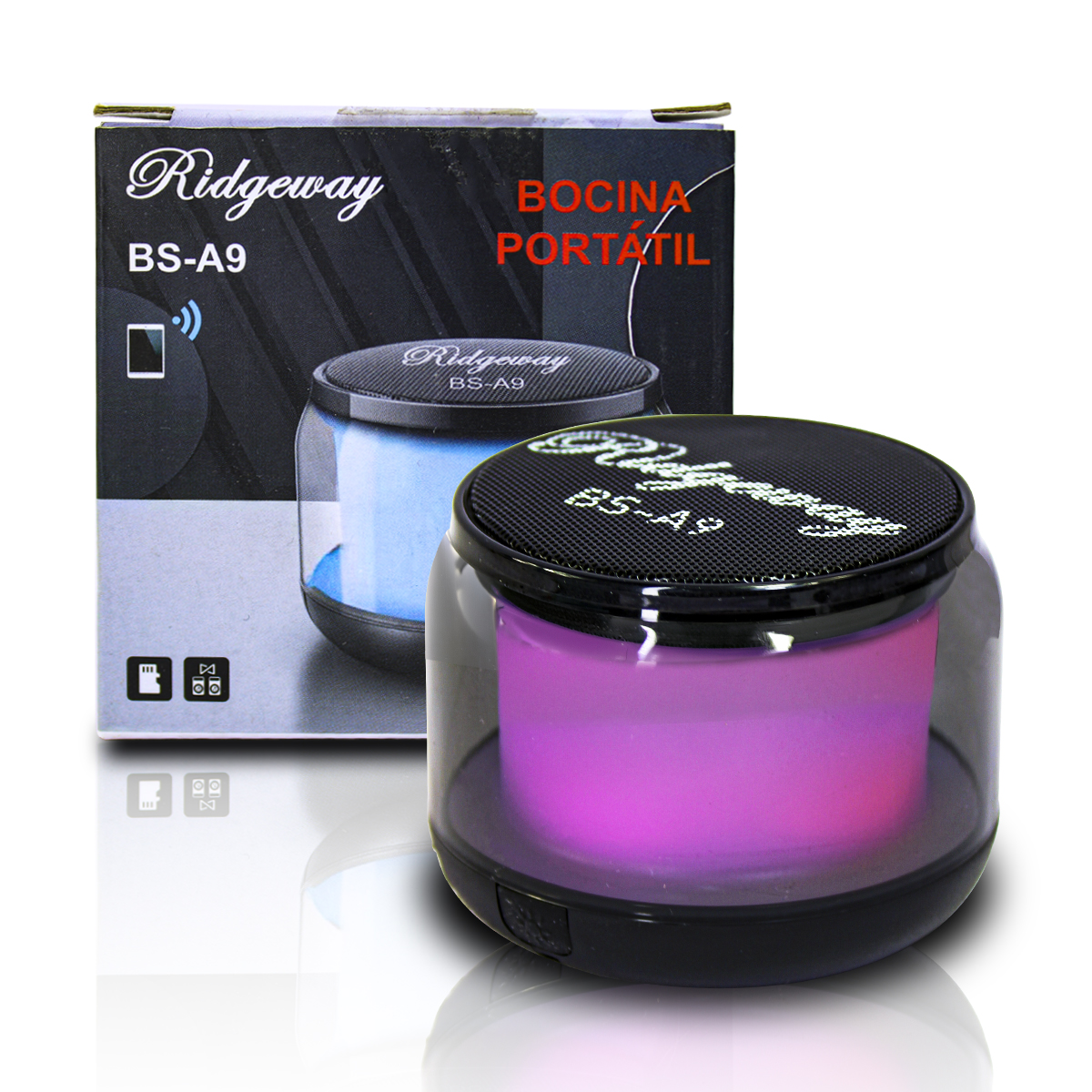 Mini Bocina Bluetooth Ridgeway Bs-a9 Con Luz Led Rgb