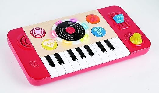 Hape Pianito de Juguete, con Luces, Mezclador de Sonido Interactivo y Teclado de 18 Teclas, Color Rojo, Perfecto para niños de 1 a 5 años Modelo: E0621