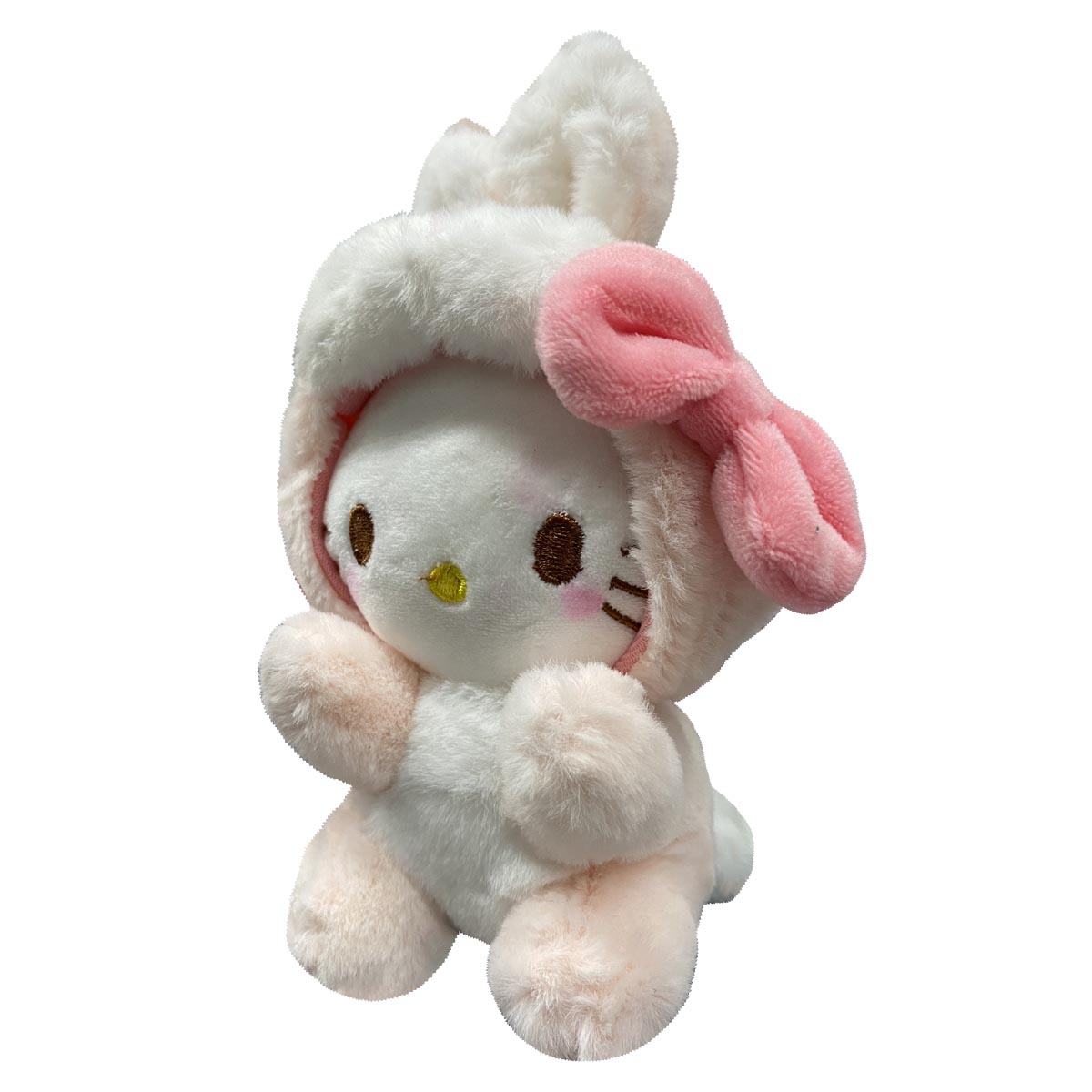 Llavero Peluche Generico Hello Kitty Con Traje De Conejo Rosa 10 cm