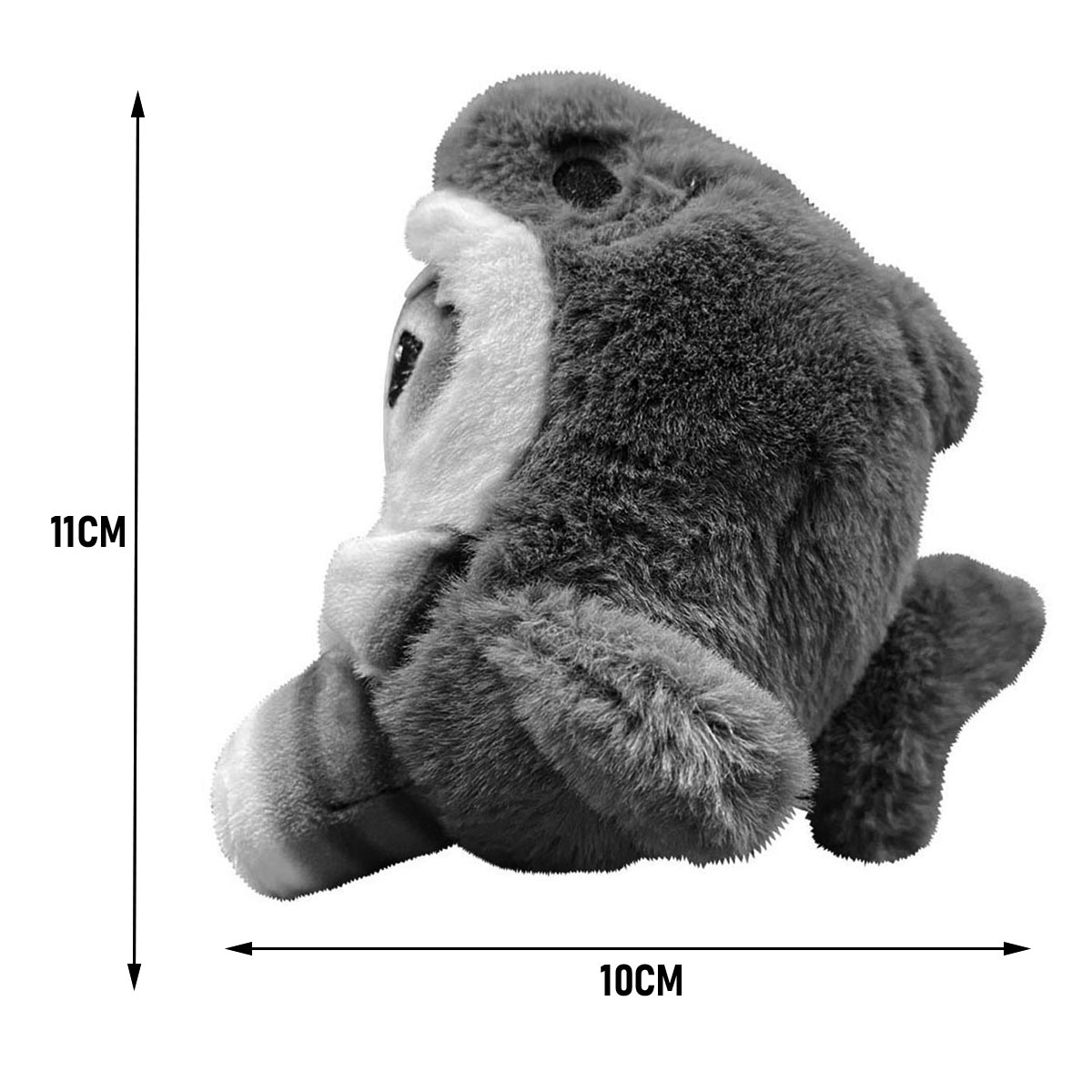 Llavero Peluche Generico De Gato Con Traje De Tiburon Con Gris 10 cm