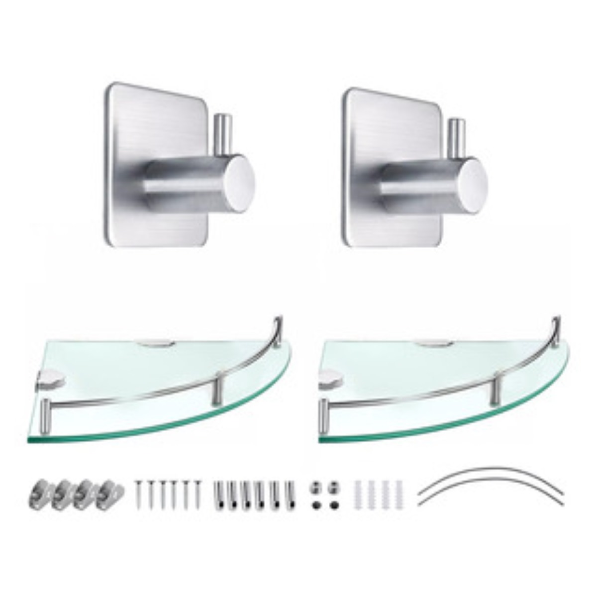 Repisas Esquineras De Vidrio P/baño Cristal Templano 4 pzs 