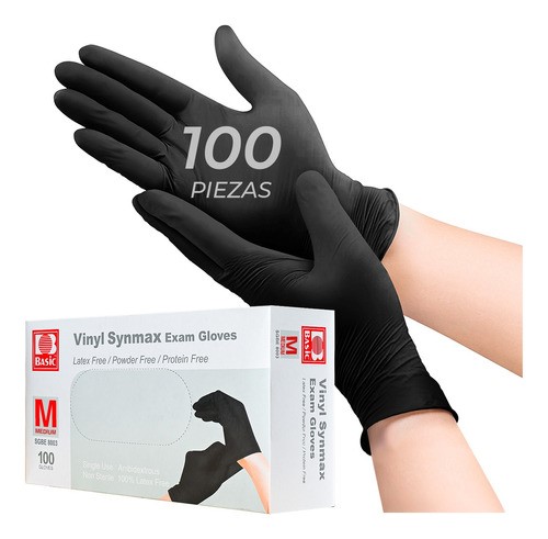Guantes De Nitrilo Vinil Libre De Latex Sin Polvo Negro 