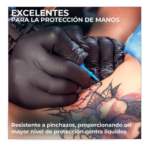 Guantes De Nitrilo Vinil Libre De Latex Sin Polvo Negro 