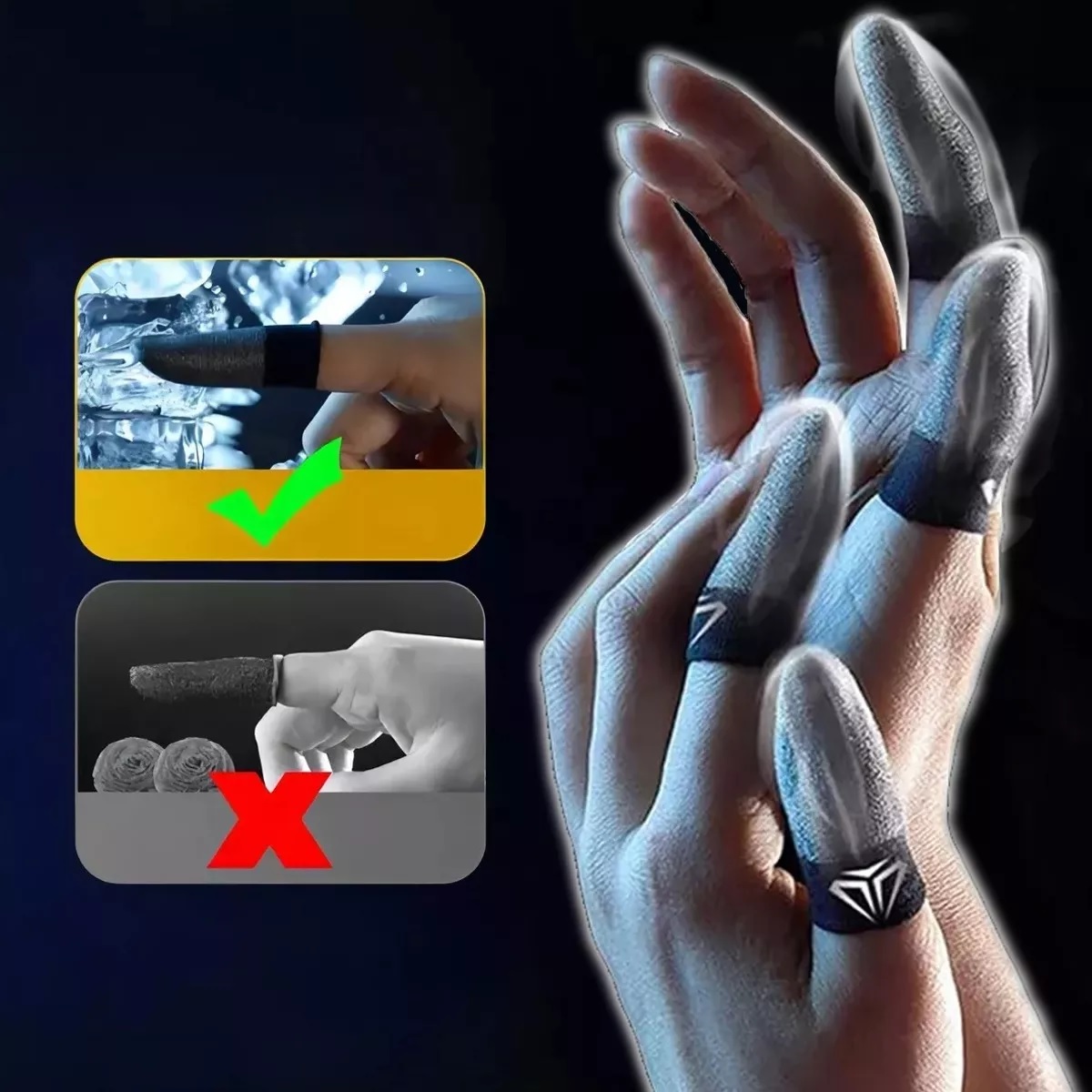 Guantes Dedales Dedos Gamer Original Touch Profesional 7 Pzs