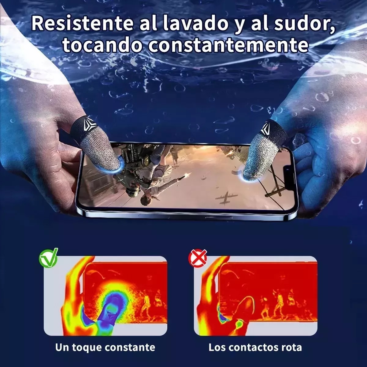 Guantes Dedales Dedos Gamer Original Touch Profesional 7 Pzs