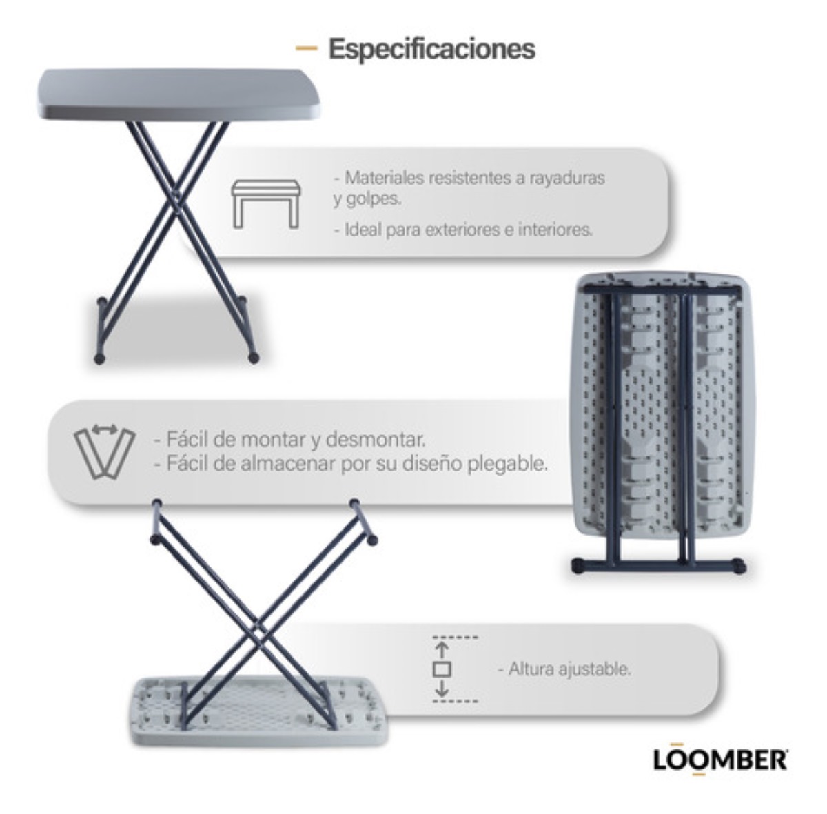 Mesa Personal Plegable Chica Altura Ajustable 32 Cm
