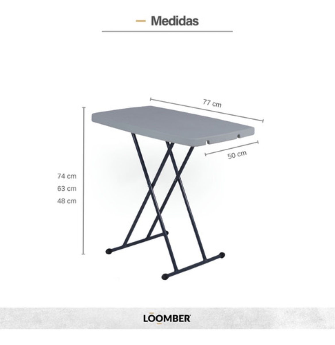 Mesa Personal Plegable Chica Altura Ajustable 32 Cm