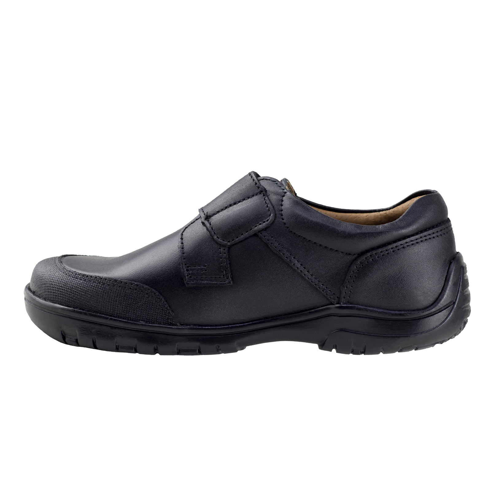 Zapato Tipo Derby Escolar Juvenil Audaz Velcro 80606-a Negro