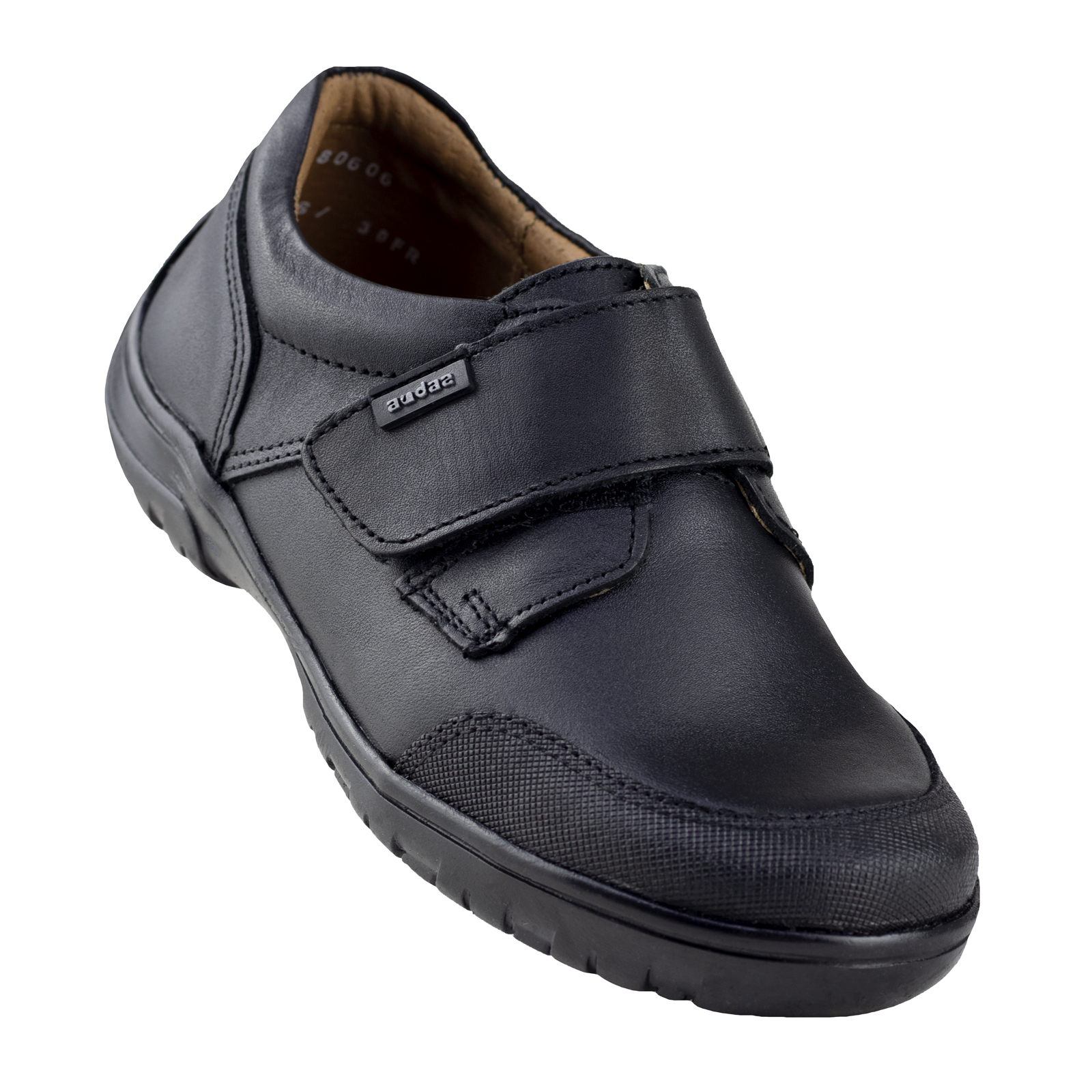 Zapato Tipo Derby Escolar Juvenil Audaz Velcro 80606-a Negro