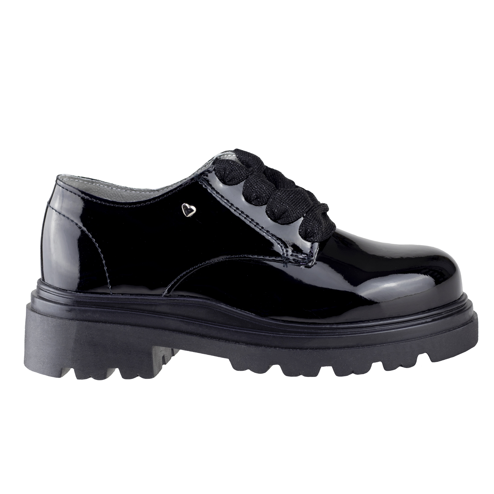 Zapato De Charol Escolar Negro Karsten Suela Gruesa 41705-1a