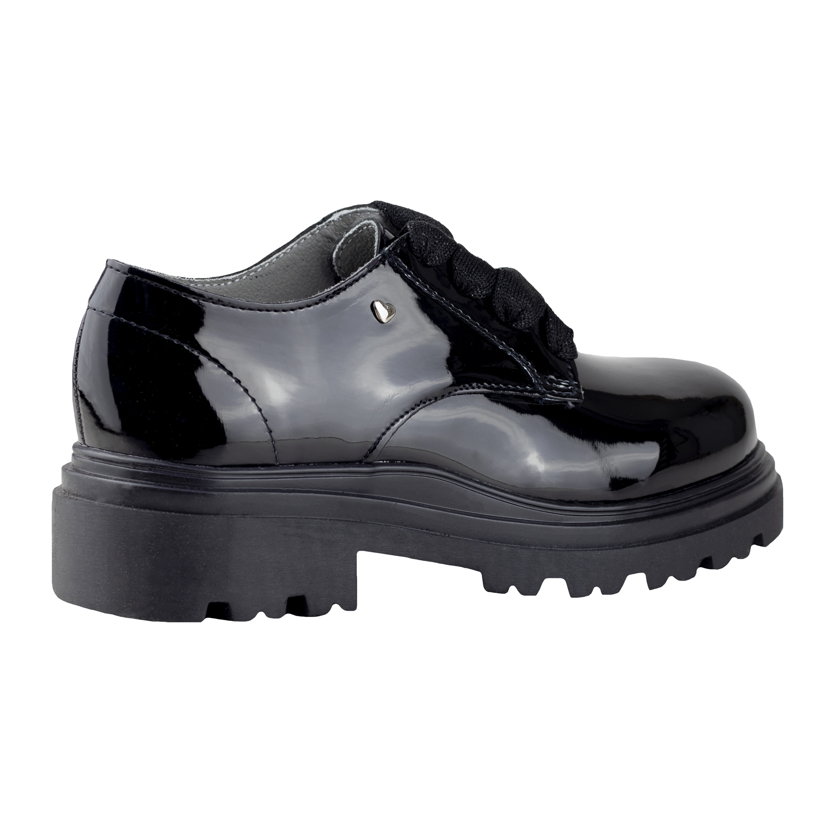 Zapato De Charol Escolar Negro Karsten Suela Gruesa 41705-1a