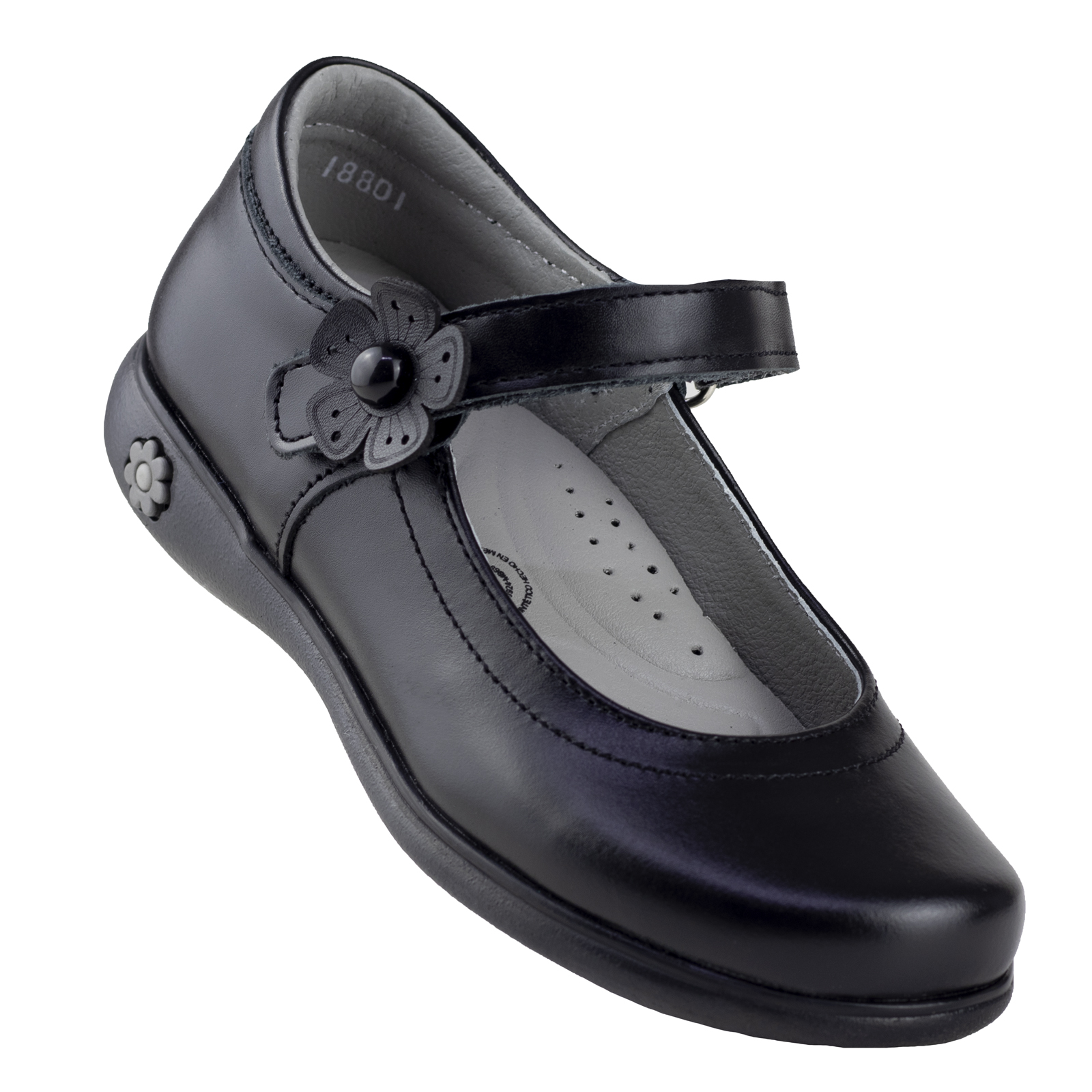 Zapato De Piel Escolar Juvenil Karsten 18801-3a Negro 22-26