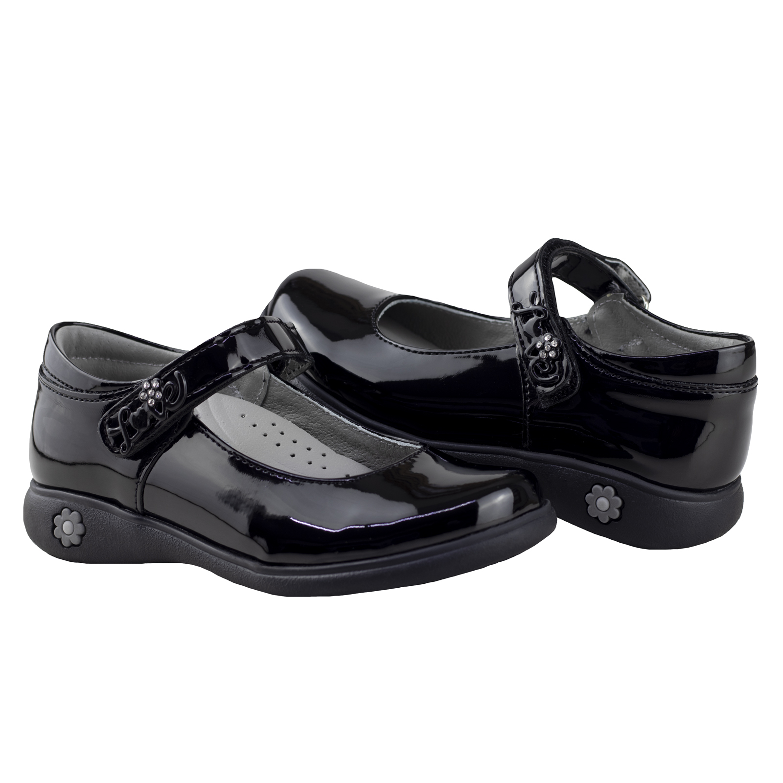 Zapato Escolar Juvenil Charol Karsten 18801-5a Negro 22-26