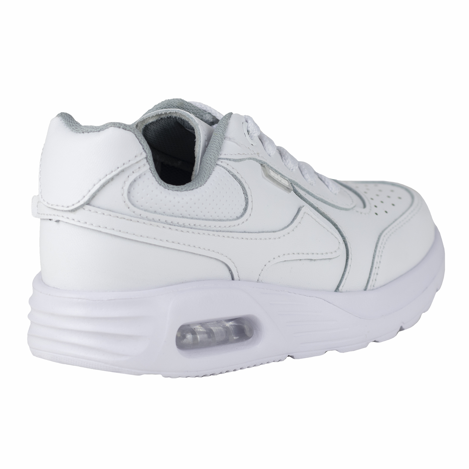 Tenis Niño Escolar Blanco Audaz 443300-b De Piel Con Capsula De Aire