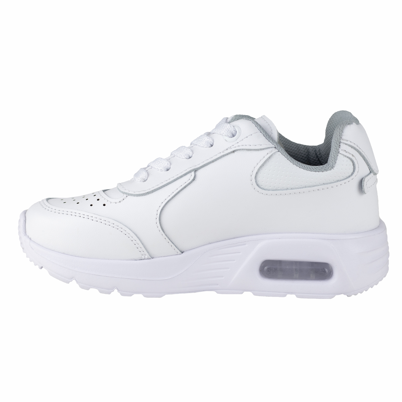 Tenis Niño Escolar Blanco Audaz 443300-b De Piel Con Capsula De Aire