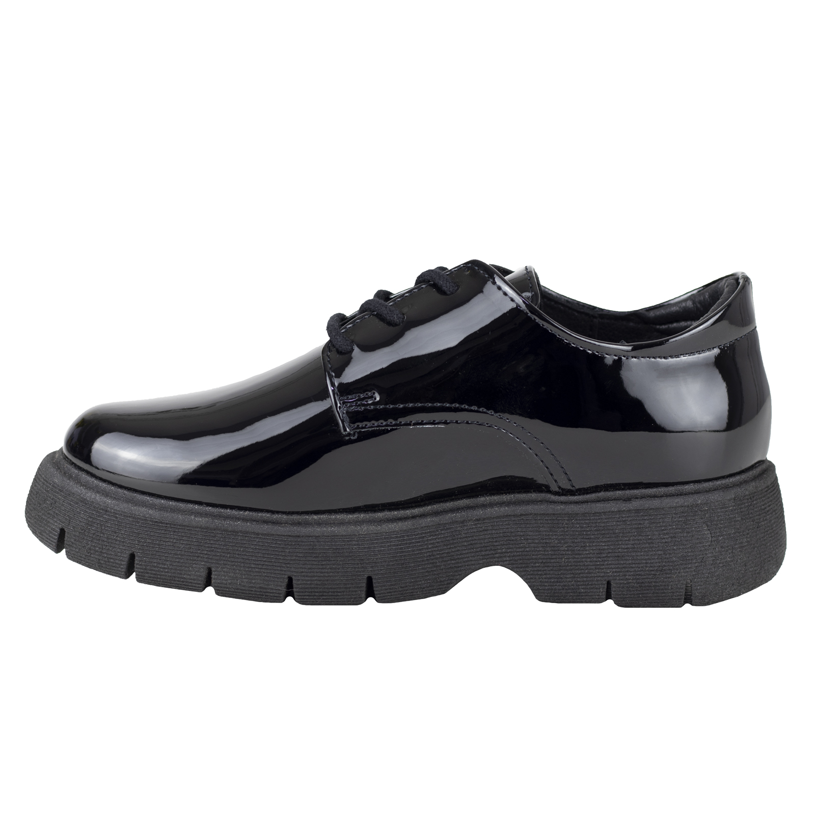 Zapato Escolar Niña Charol Suela Gruesa Chabelo C725-a Negro