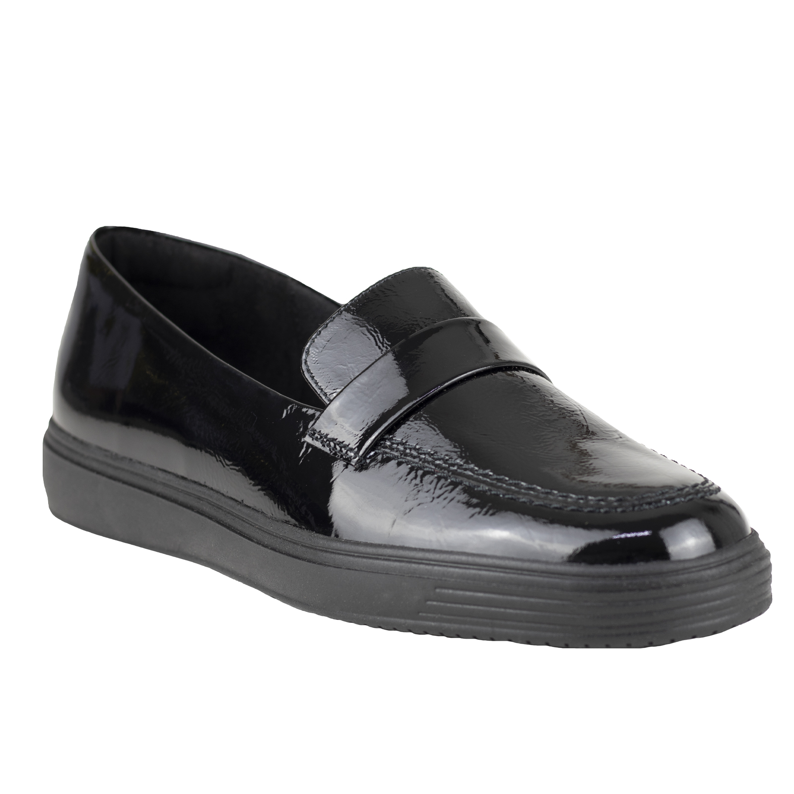 Mocasines Mujer Clasico De Charol Vicenza Loafer 23003 Negro