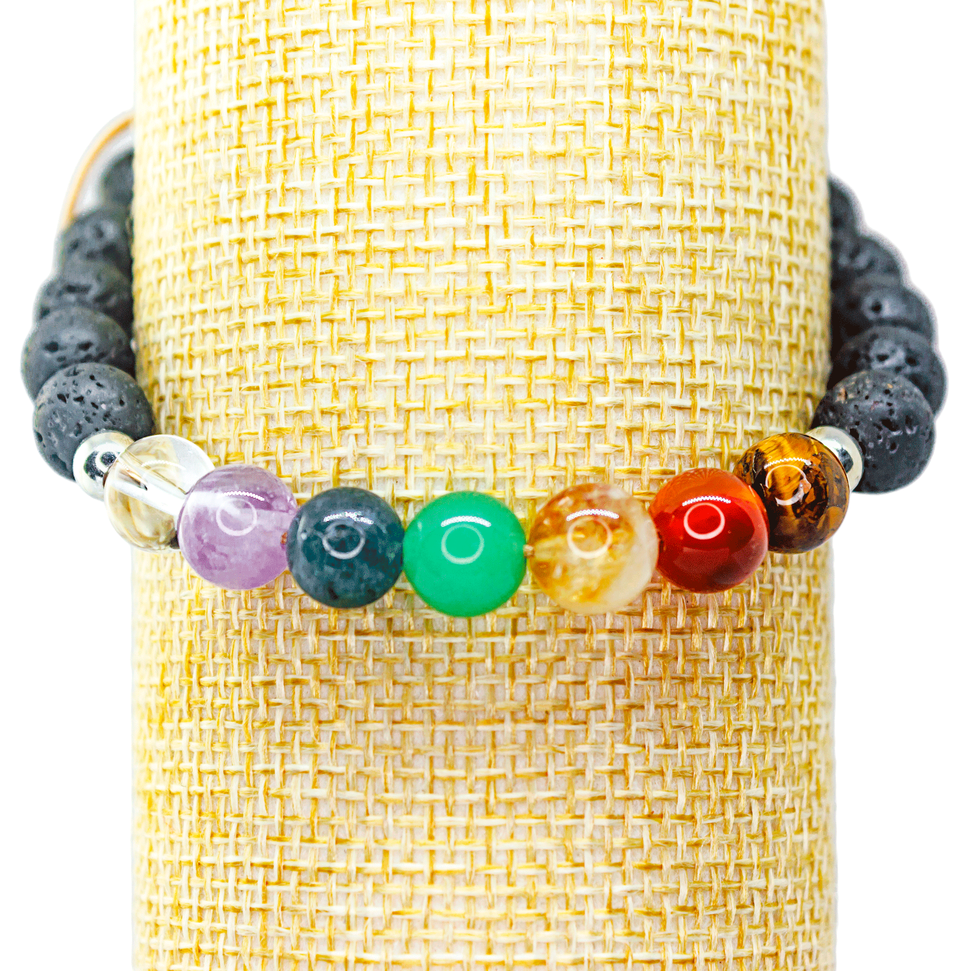 Pulsera hombre 7 Chakras Con cuarzos Naturales y Plata genuina