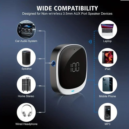 Adaptador Auxiliar Bluetooth 3.5 Jack Manos Libres Carros