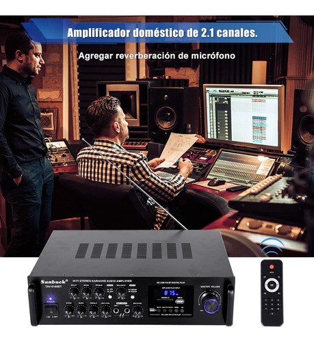 Amplificador De Audio Bluetooth Sunbuck 6188bt Estereo Casa