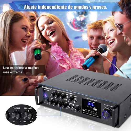 Amplificador De Audio Bluetooth Sunbuck 6188bt Estereo Casa