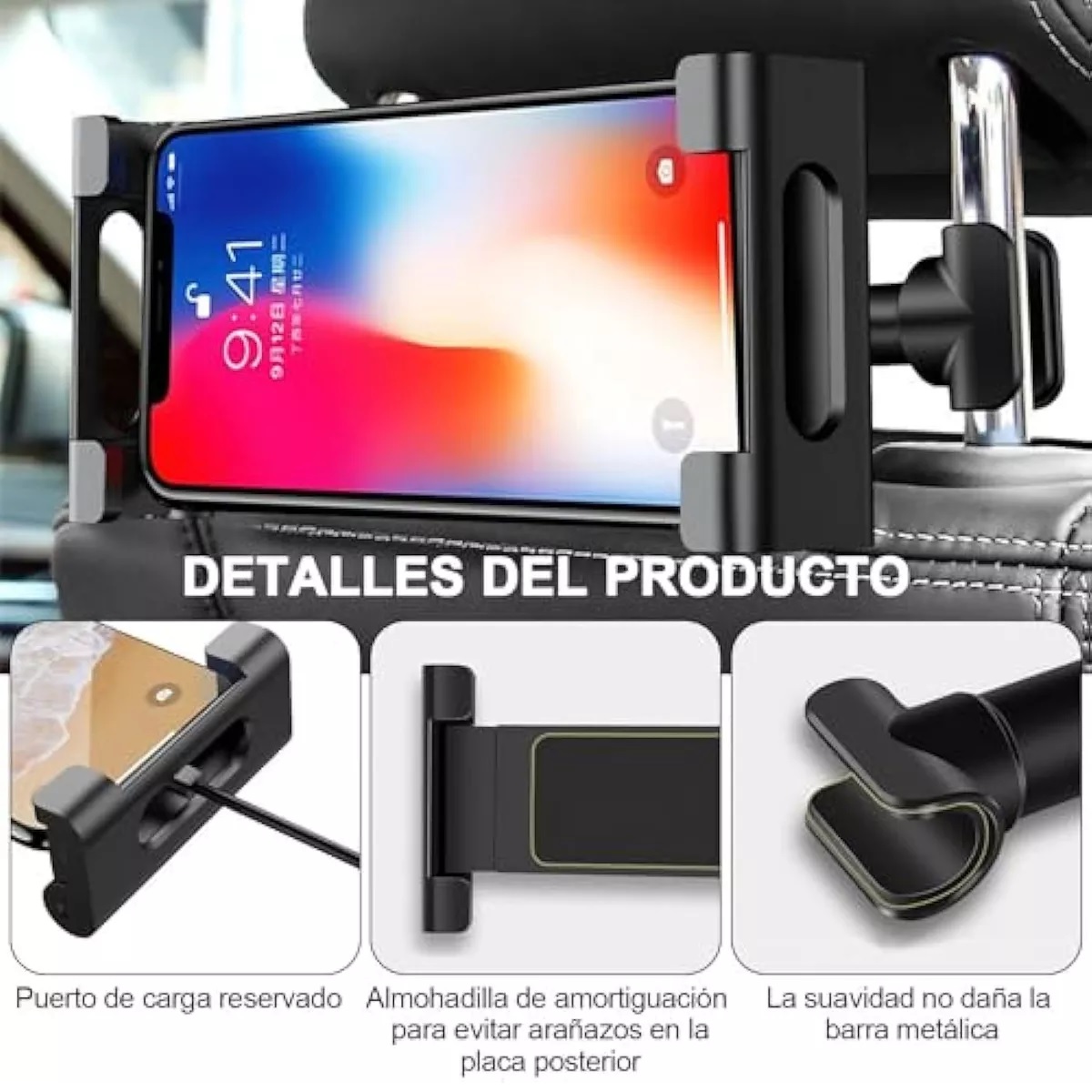 Soporte Tablet Coche Auto Base Para iPad Celular Ajustable