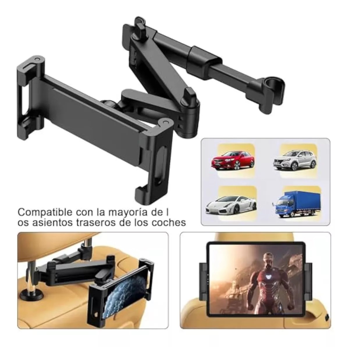 Soporte Tablet Coche Auto Base Para iPad Celular Ajustable