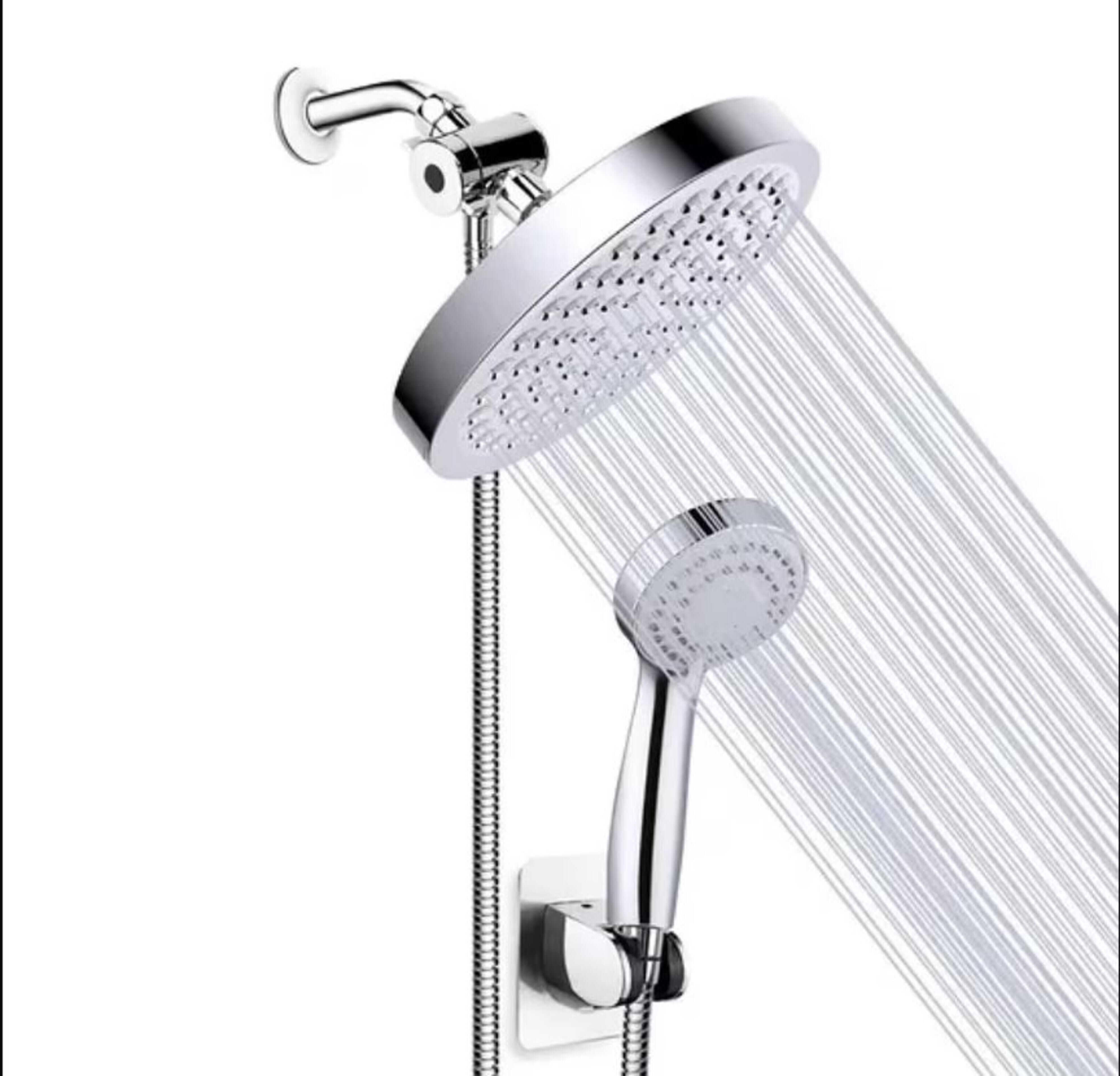 Regadera Telefono Cabezal De Ducha Redonda Alta Presion Kit