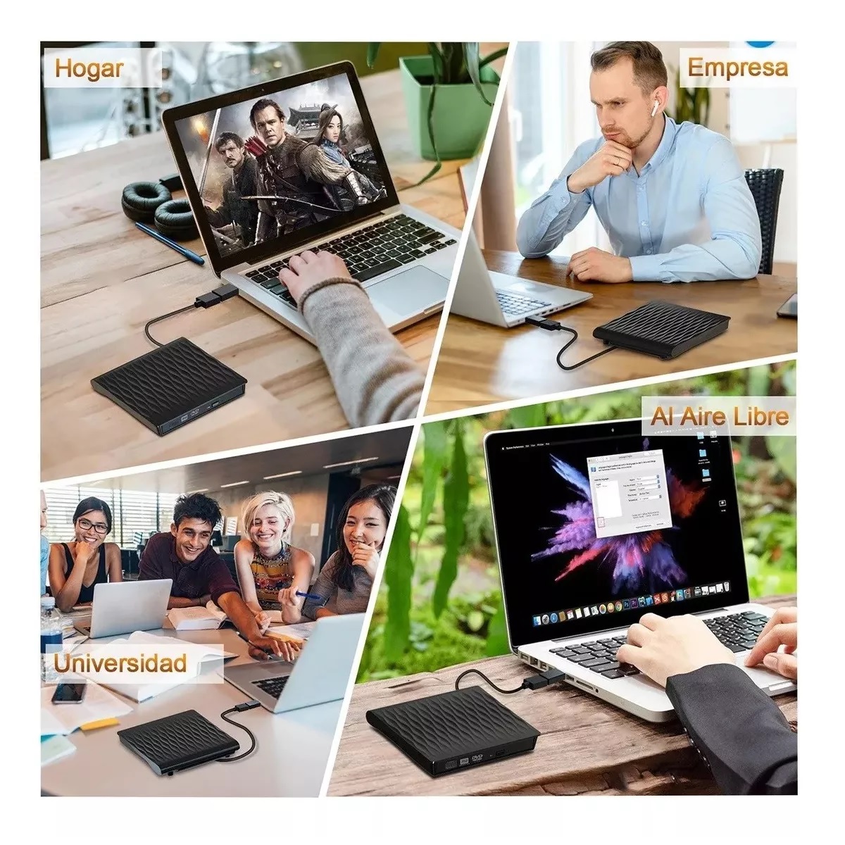 Grabadora De Dvd, Lector De Cd Externo Usb 3.0+ Tipo C