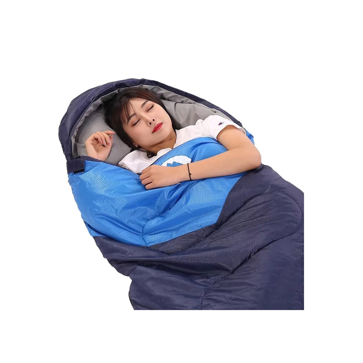 Saco De Dormir Para Acampar Para Adultos Azul Marino 