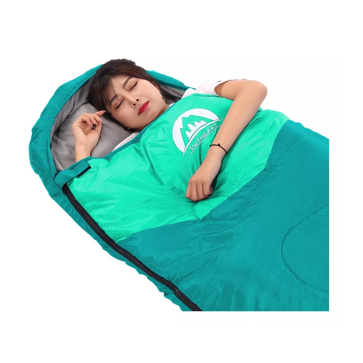 Saco De Dormir Para Acampar Para Adultos Verde Oscuro