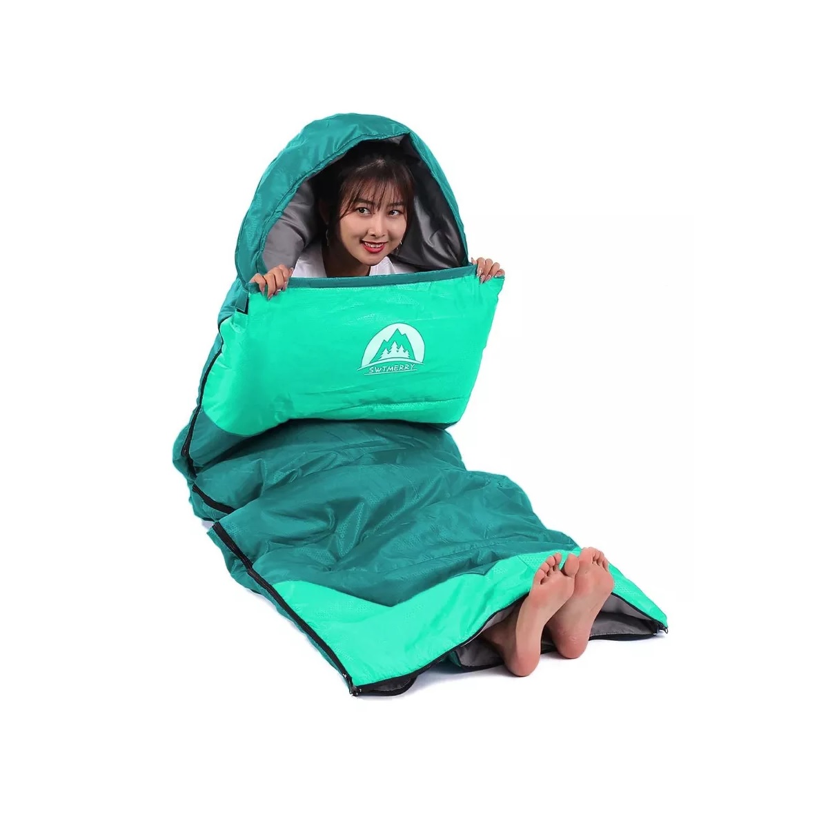 Saco De Dormir Para Acampar Para Adultos Verde Oscuro