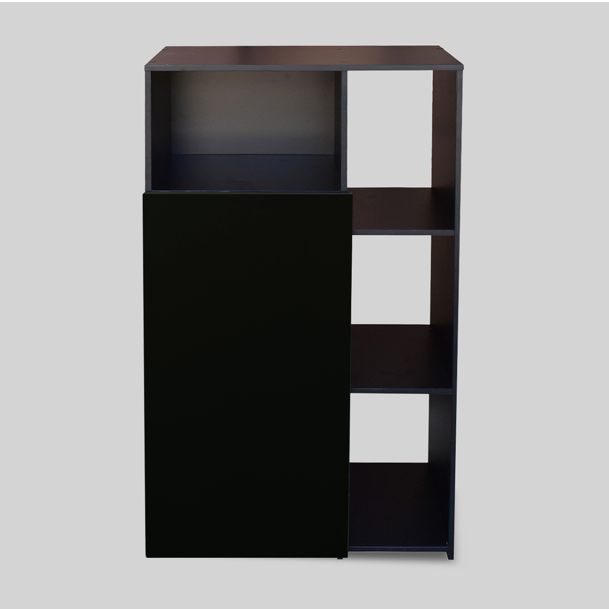 Hogare Mueble Alacena Despensero Organizador Practico Multiusos de melamina de alta resistencia, con puerta y estantes Color Negro