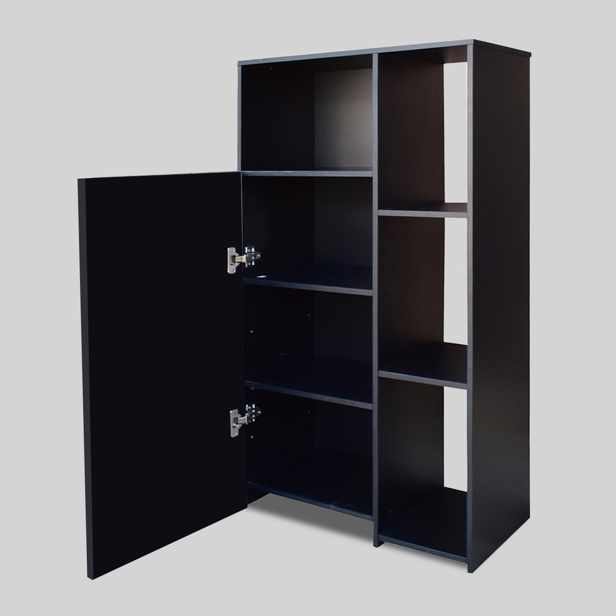 Hogare Mueble Alacena Despensero Organizador Practico Multiusos de melamina de alta resistencia, con puerta y estantes Color Negro