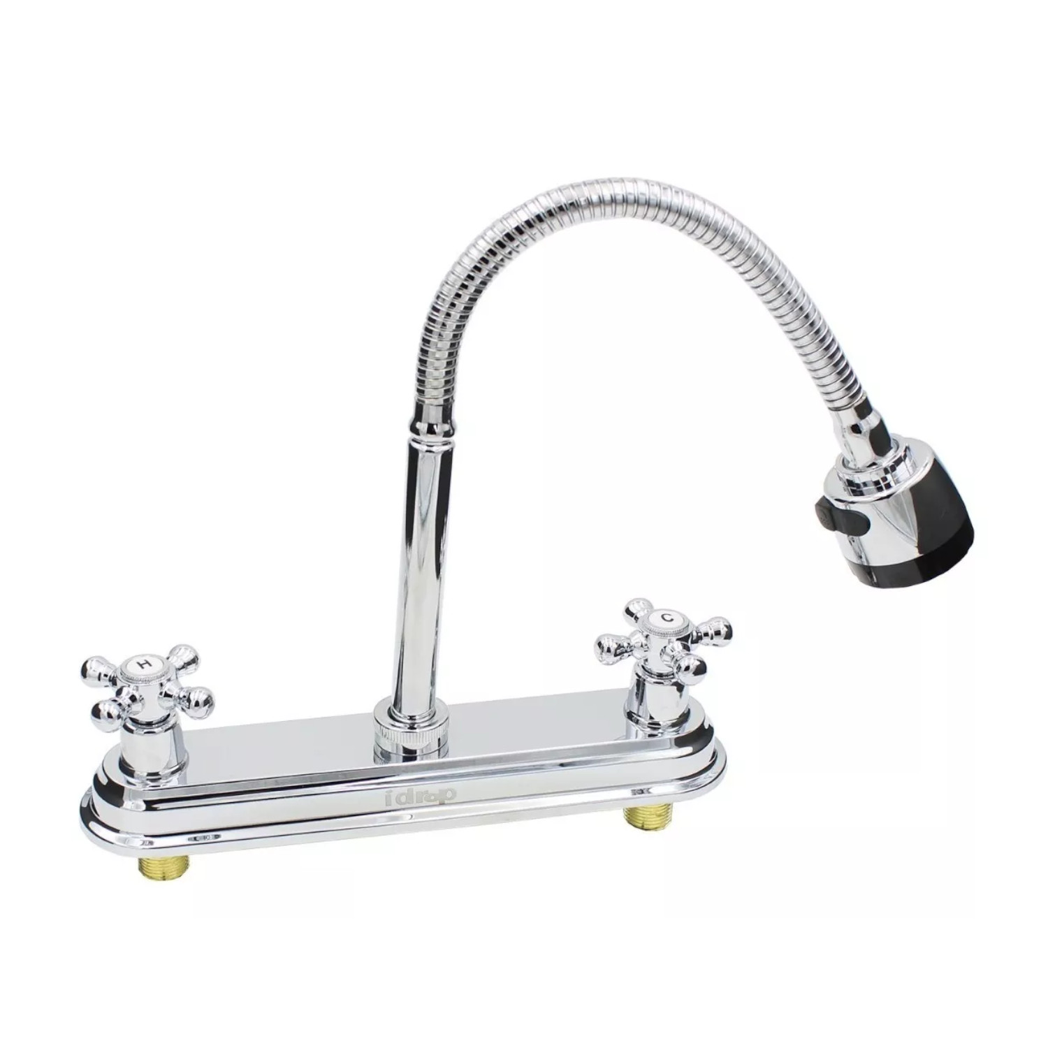 Llave Mezcladora Agua Fregadero O Tarja De Cocina Idrop Cromado 2 Funciones Manerales Cruz