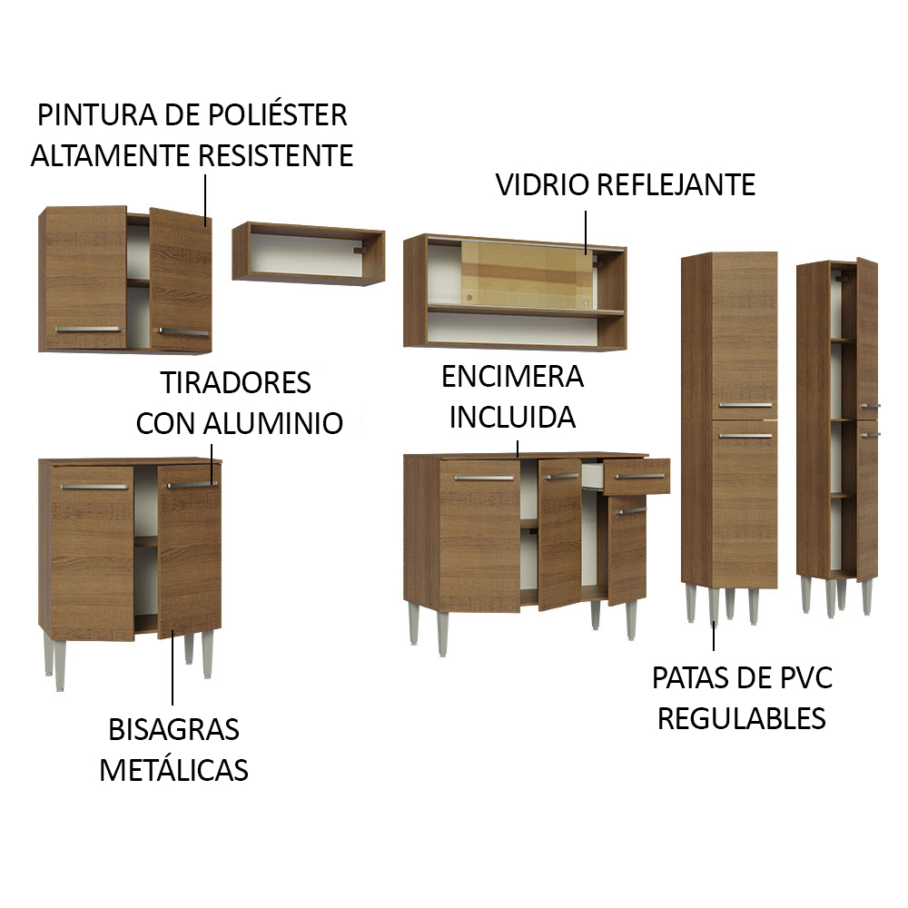 Cocina Integral Completa Modular Madesa Emilly 293cm MM 03