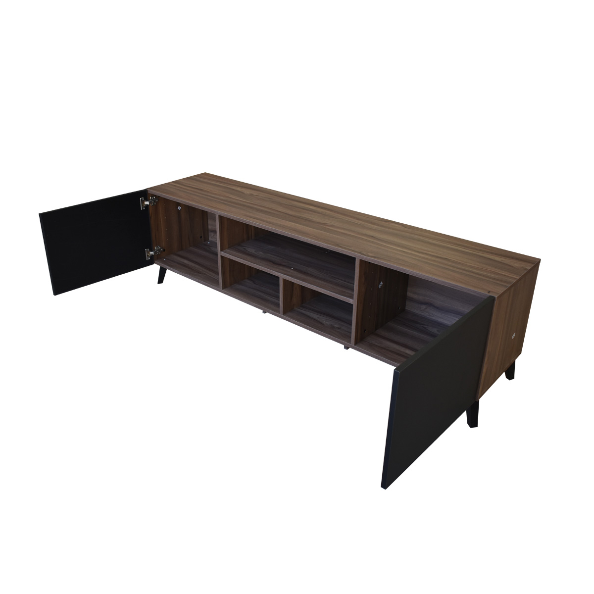  Mueble para TV de 80" Europa  Moderno y Minimalista Hogare Parota Negro