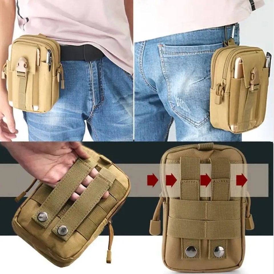 Mochila bolsa táctica militar negro deporte porta teléfono cartera impermeable multifunción moto