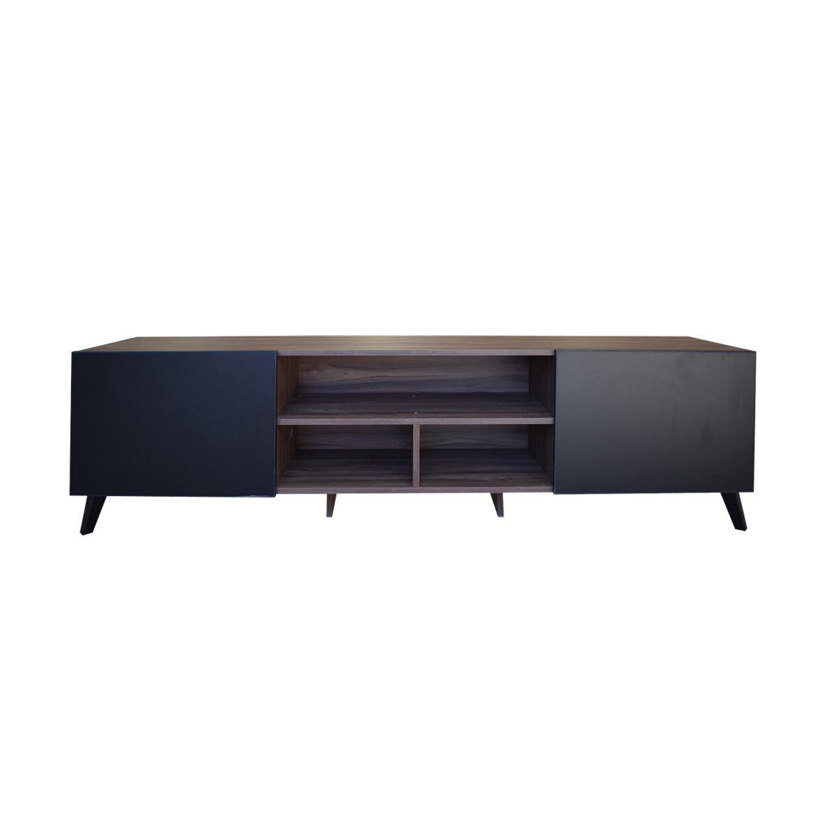  Mueble para TV de 80" Europa  Moderno y Minimalista Hogare Parota Negro