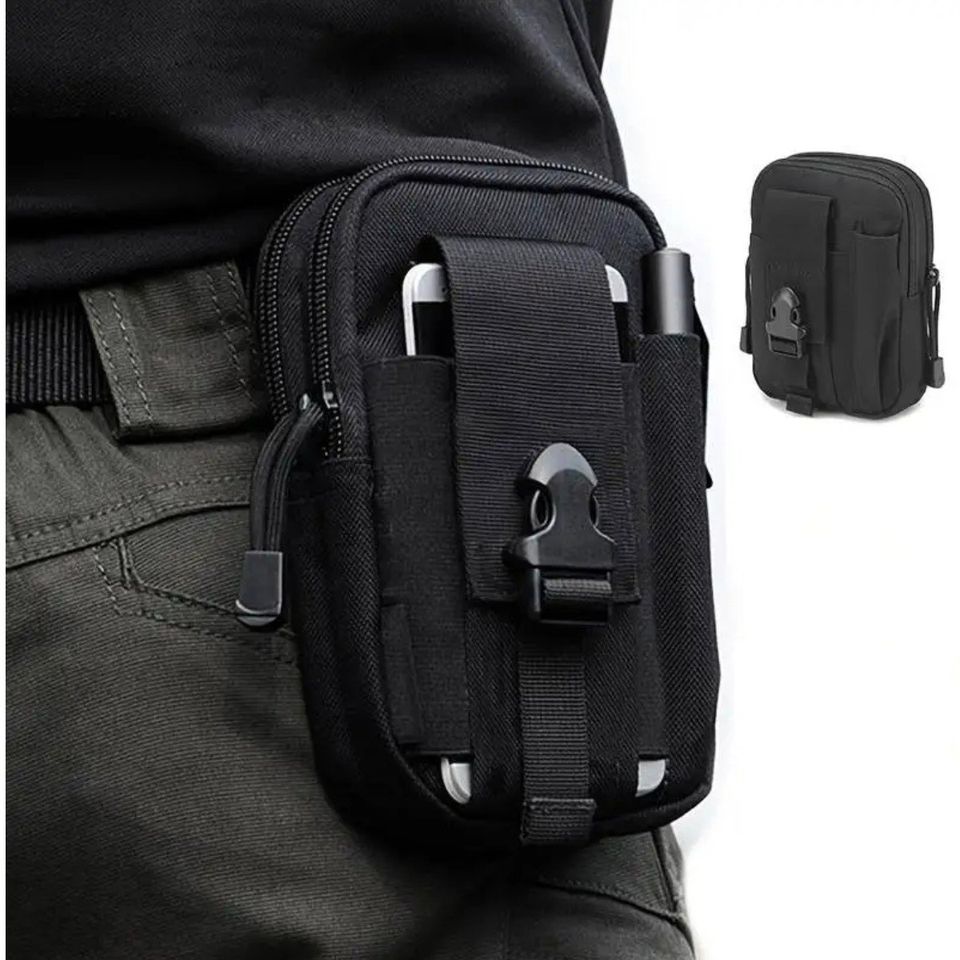 Mochila bolsa táctica militar negro deporte porta teléfono cartera impermeable multifunción moto