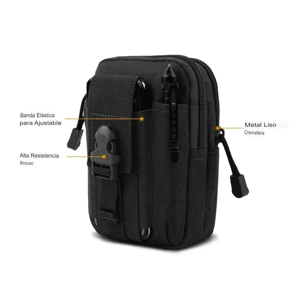 Mochila bolsa táctica militar negro deporte porta teléfono cartera impermeable multifunción moto